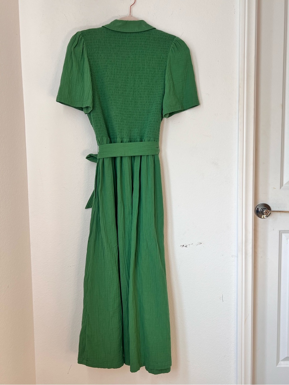 Boden Amber Paradise Green Double Cloth Midi Dress Women's 8R 100% Cotton - Picture 5 of 9